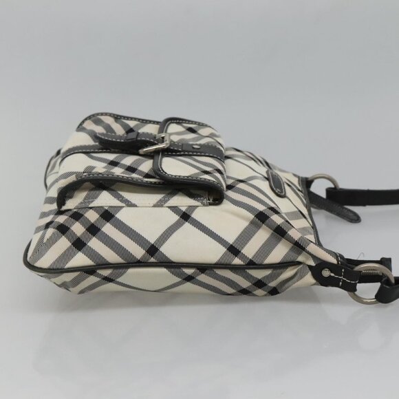 BURBERRY Nova Check Blue Label Shoulder Bag Nylon White Auth - Picture 5 of 16